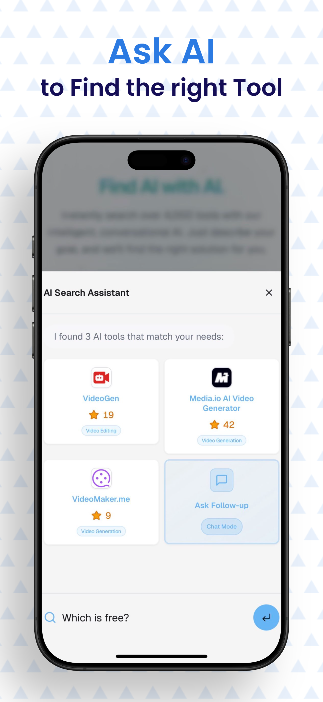 Ask AI to find the right tool - Personalized recommendations
